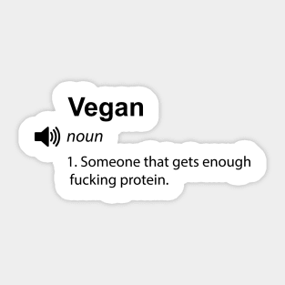 Funny vegan definition - - Women Men Sticker Sticker